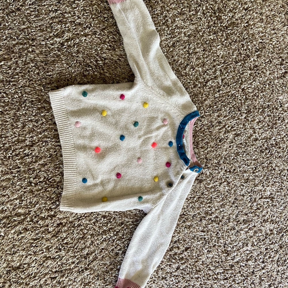 Baby Boden Pom Pom sweater 6-12 mos